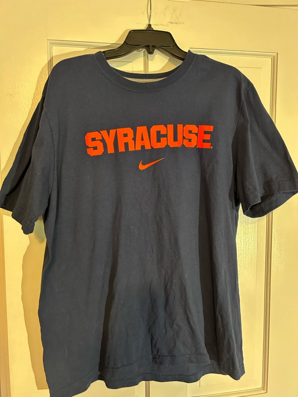 Nike Navy Cotton Short-Sleeve Syracuse Tee with Orange Logo
